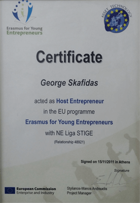 certificate  of host entrepreneur